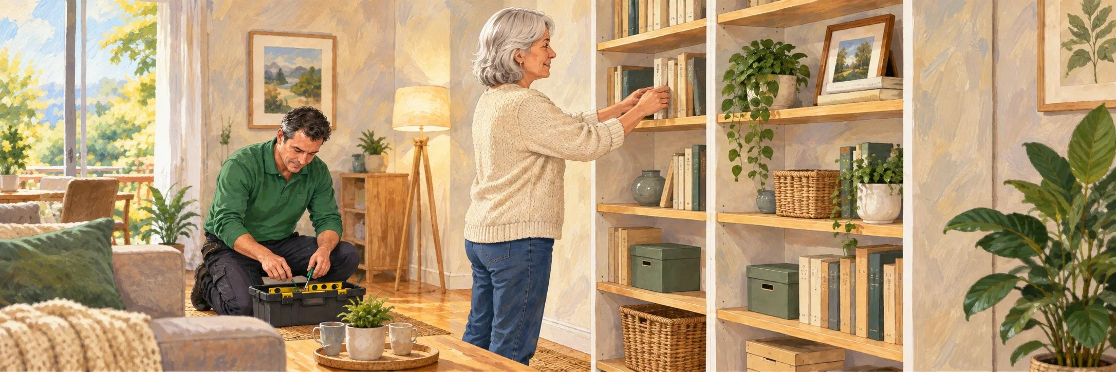 Properly assembled furniture being used normally in a home.