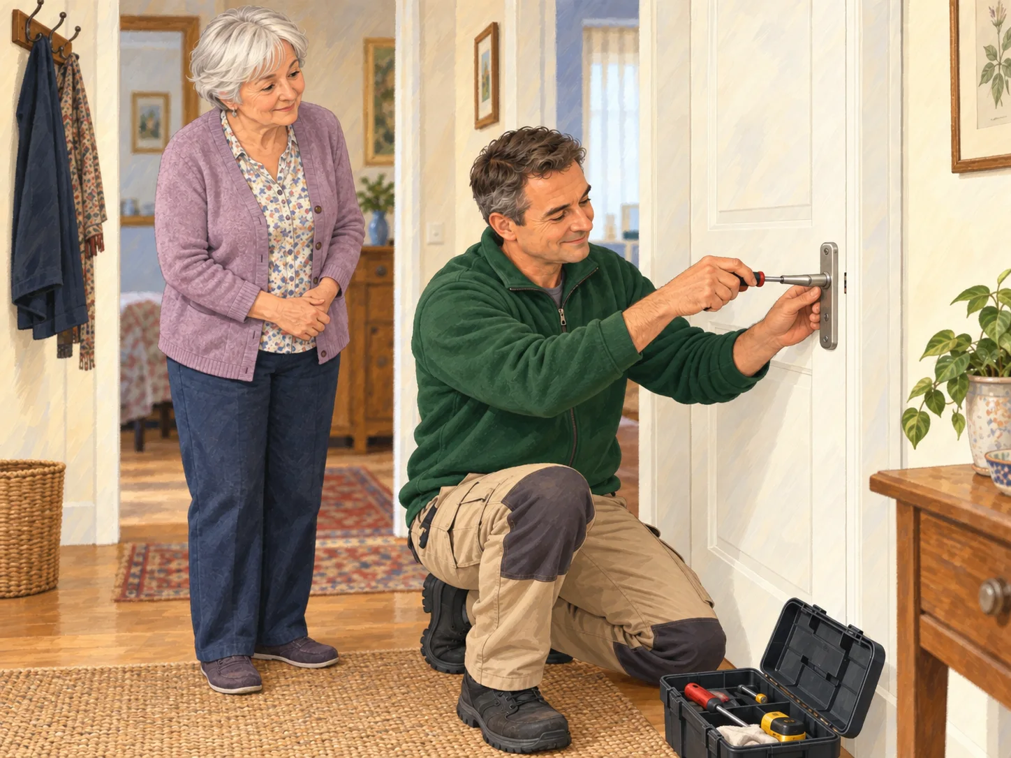 An in-home scene illustrating “Several small jobs to finish” as part of small repairs.