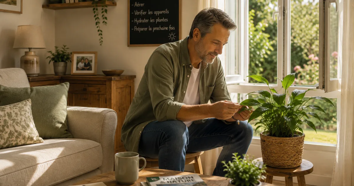 Maison et jardin après une période de forte chaleur
